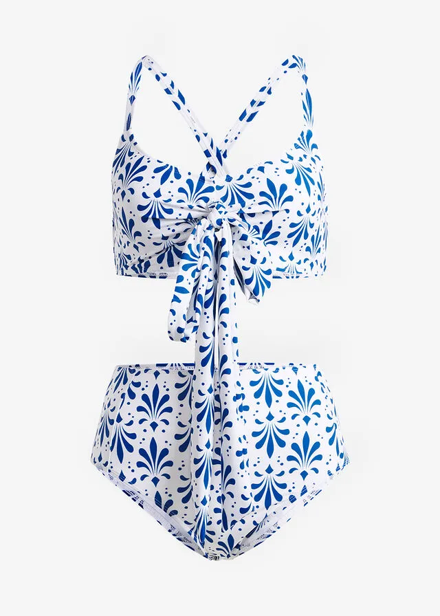 Bikini (2 piezas) blanco-azul ártico