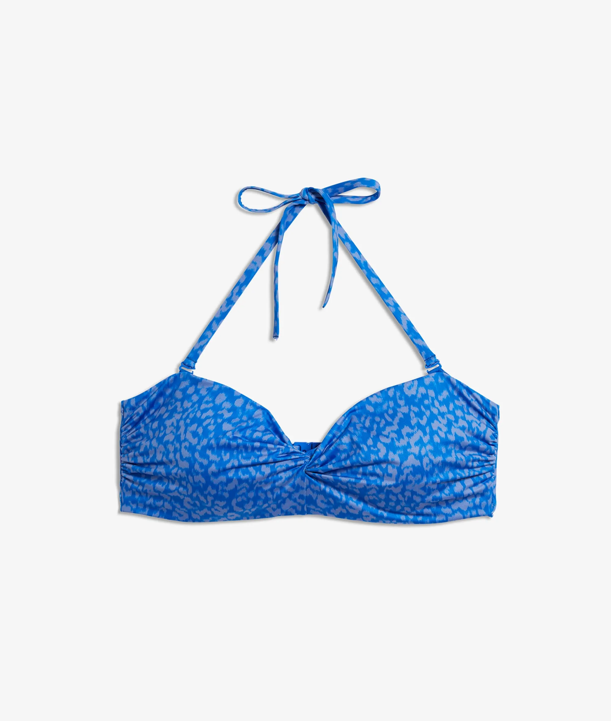 Bikini bandeau con aros estampado leopardo. Copa D-E ROSALIA IMP BLEU VERT - ETAM