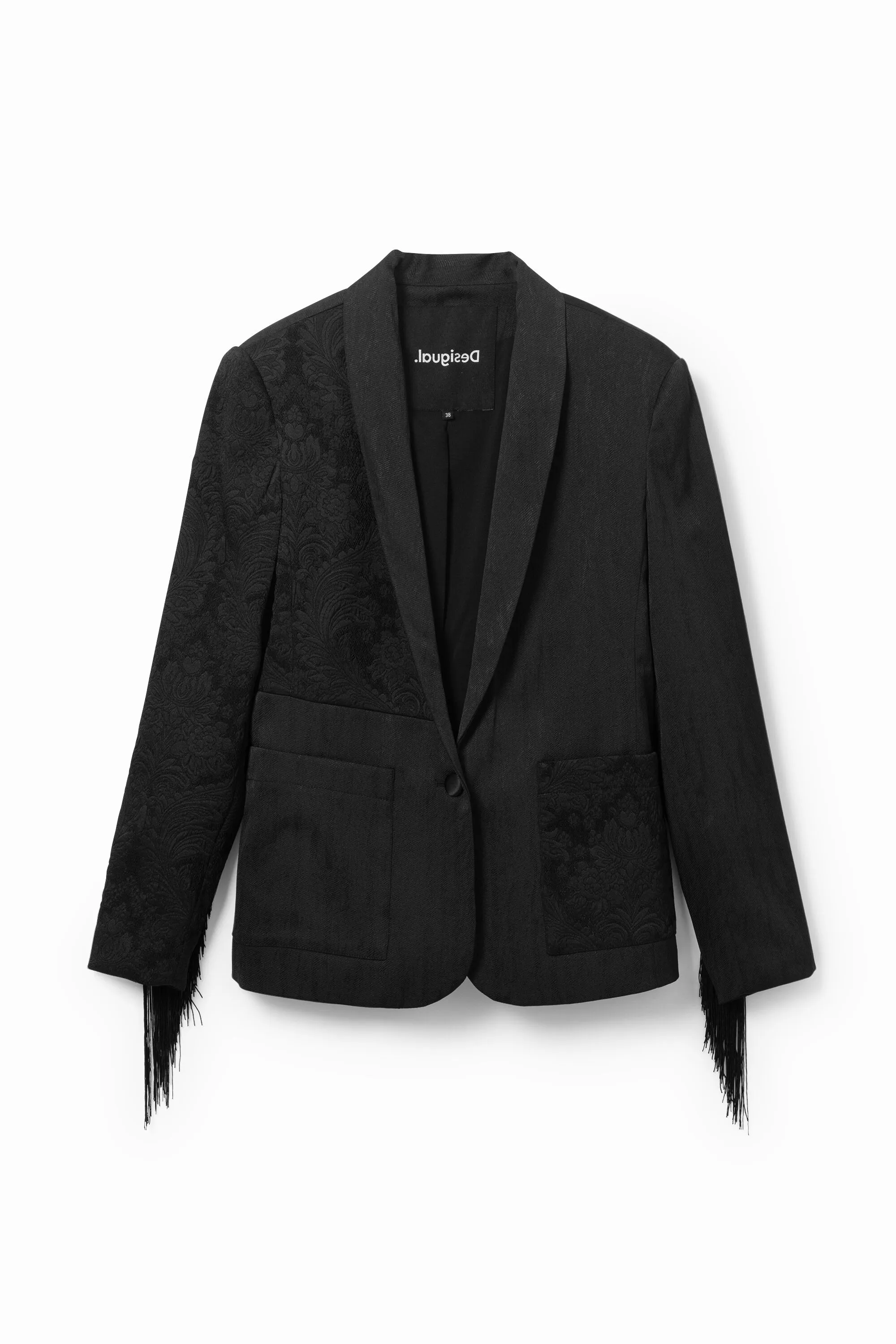 Blazer jaquard flecos