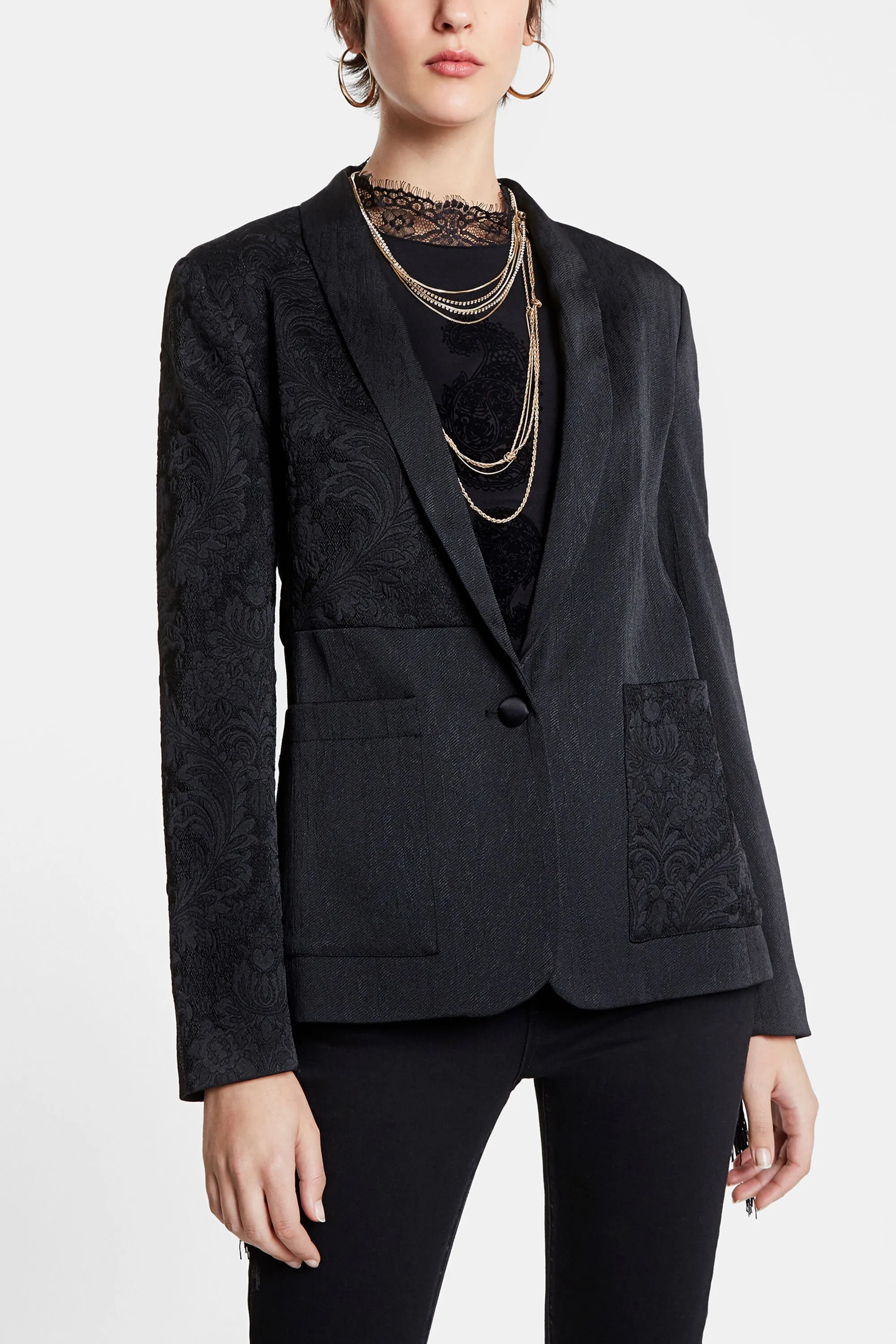 Blazer jaquard flecos