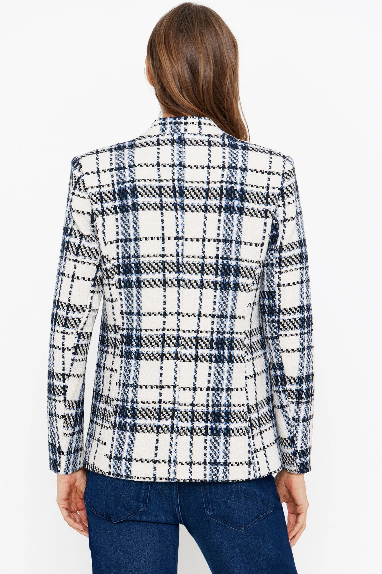 Checked fitted blazer