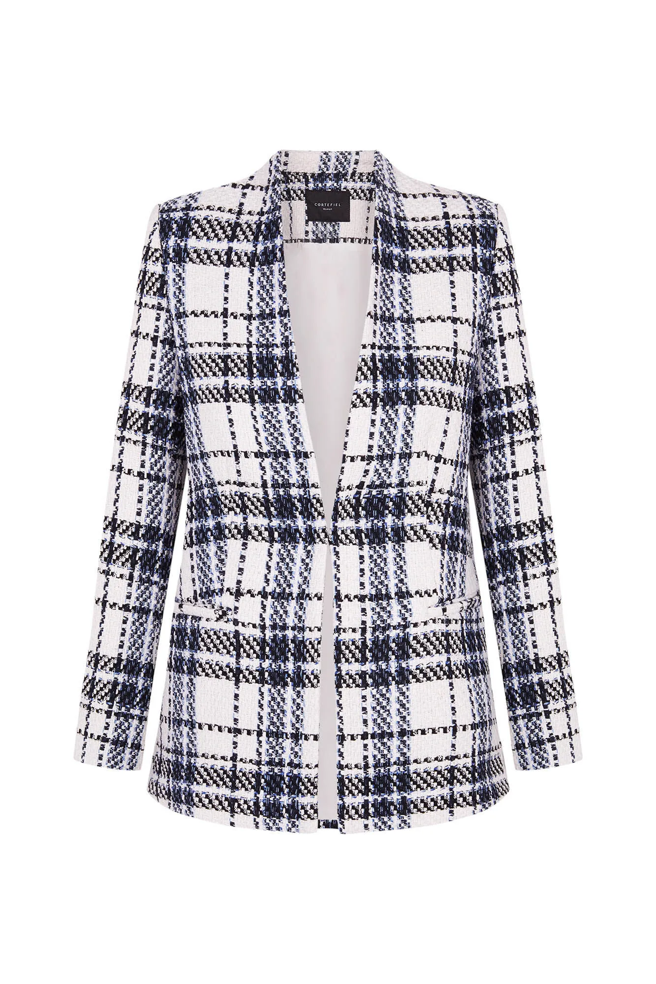 Checked fitted blazer