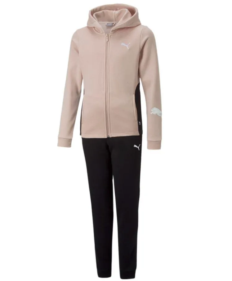 Chándal Puma Classic Hooded Tracksuit FL Niñas Rosa/Negro