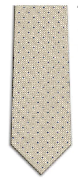 CORBATA BEIGE CON PUNTO AZUL