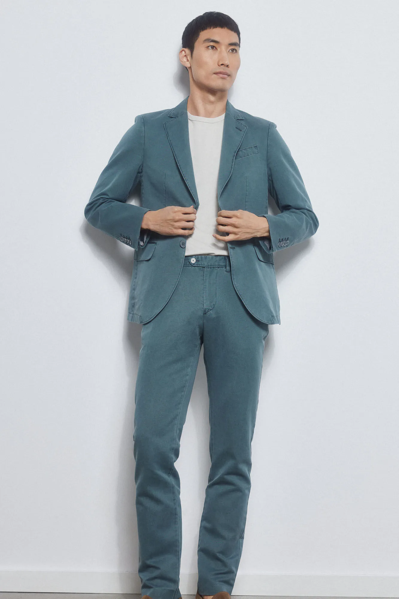 Cotton/linen slim fit blazer