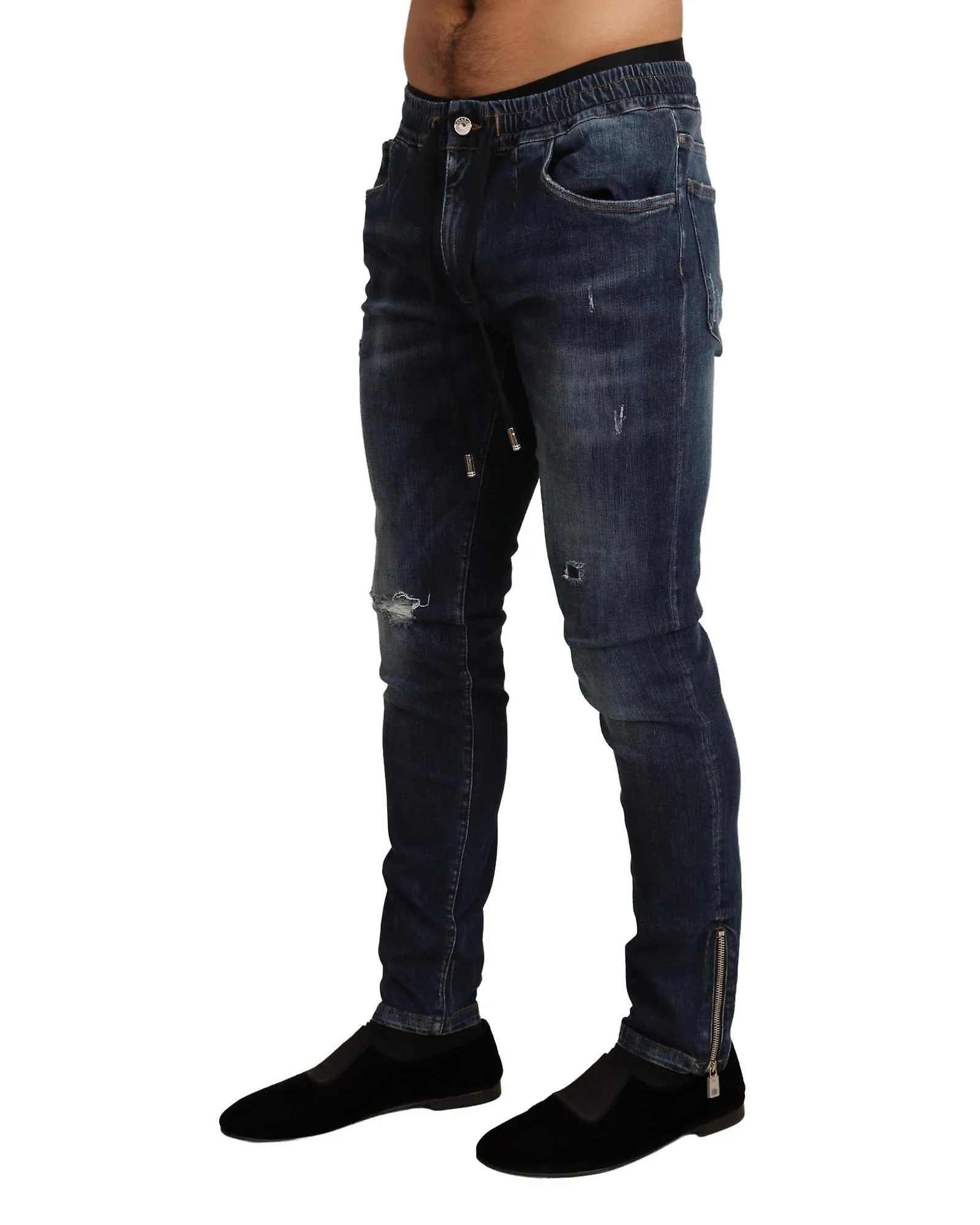 Dolce & Gabbana Gorgeous Dark  Skinny Tattered Denim Jeans