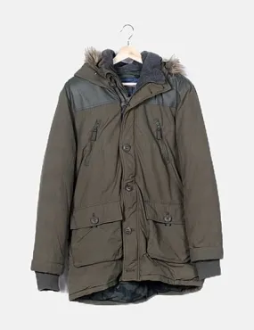 Easy Wear Parka caqui acolchada