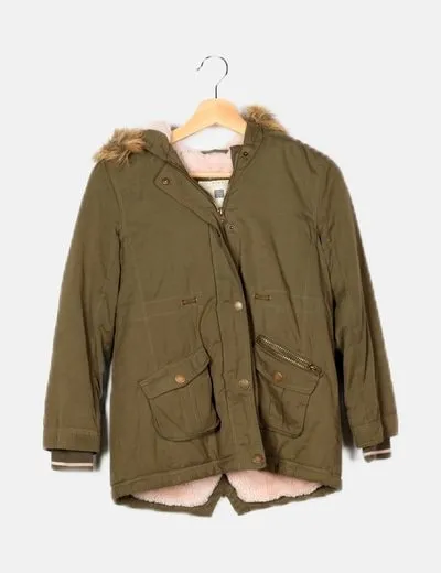 El Corte Inglés Parka verde pelo