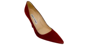 Manolo Blahnik Burdeos Tacones de Suede con Punta Afila 