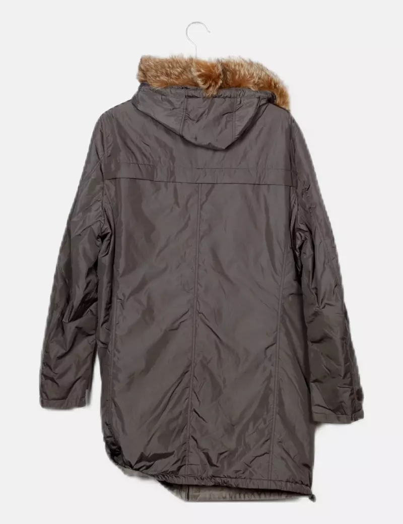 Massimo Dutti Parka básica gris