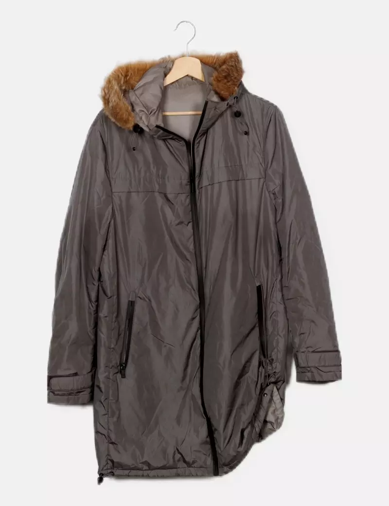 Massimo Dutti Parka básica gris