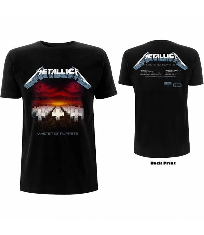 METALLICA Master of Puppets Tracks Camiseta chico manga corta Tee ROCK OFF METTS23MB