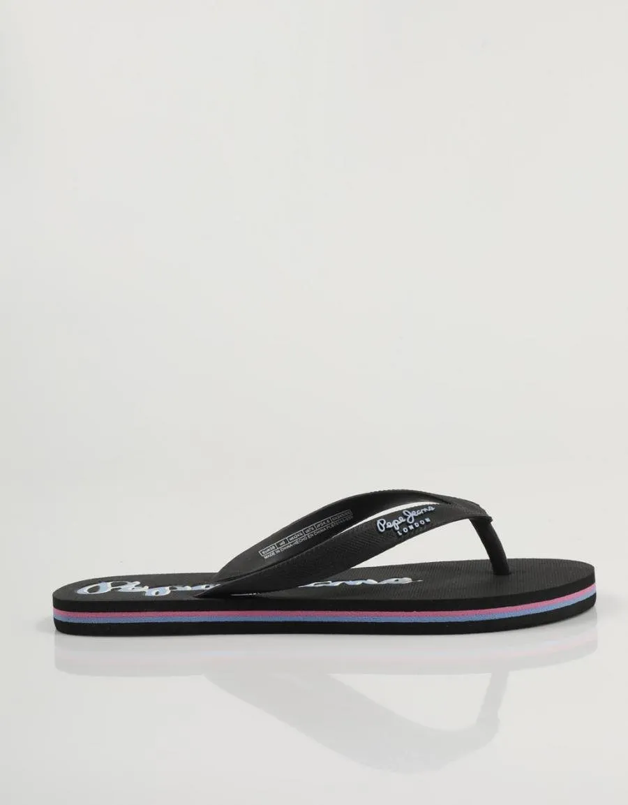  nu pieds PEPE JEANS Bay en Noir 81678