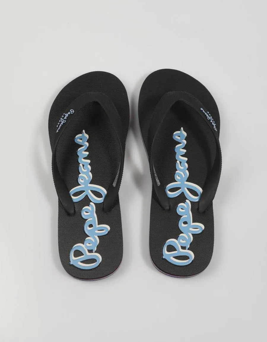  nu pieds PEPE JEANS Bay en Noir 81678