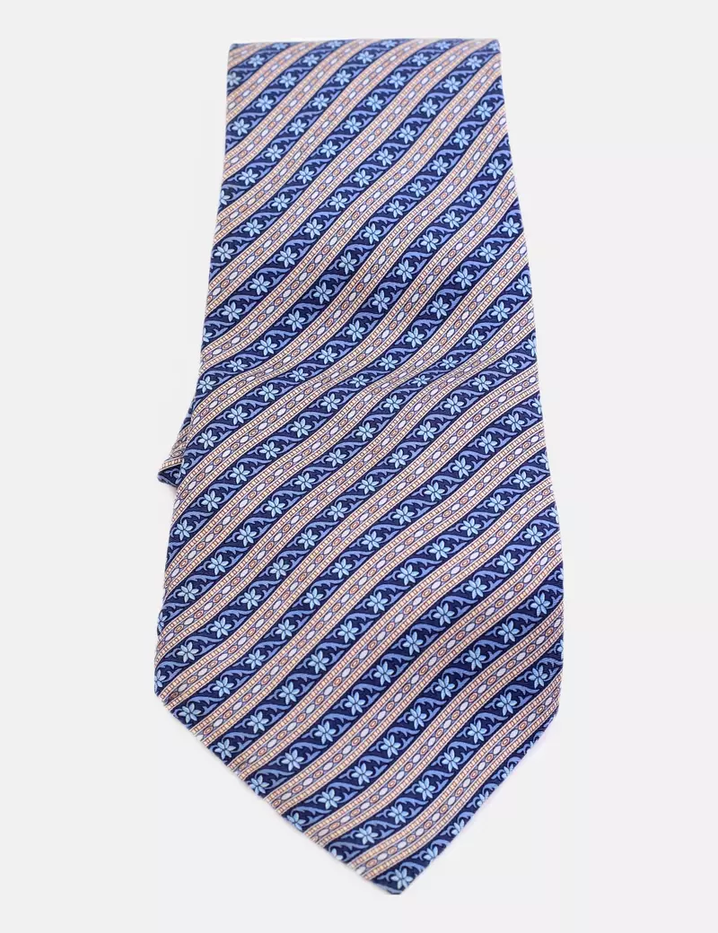 Olimpo Corbata azul estampada