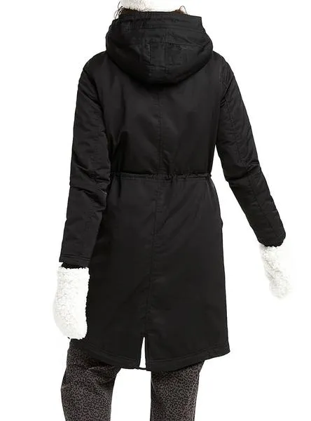 parka only teresa long negro mujer