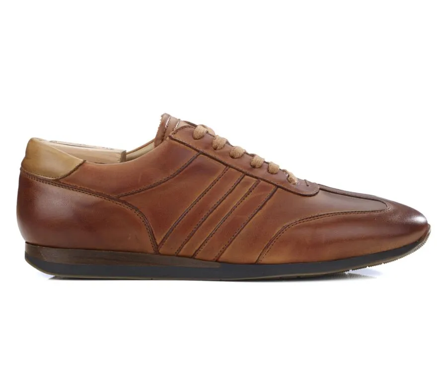 Patina Cognac Men's Trainers - BOCKARA