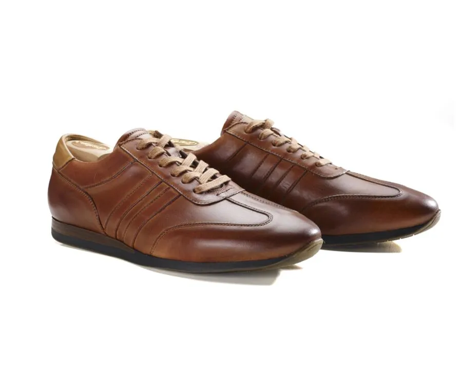 Patina Cognac Men's Trainers - BOCKARA