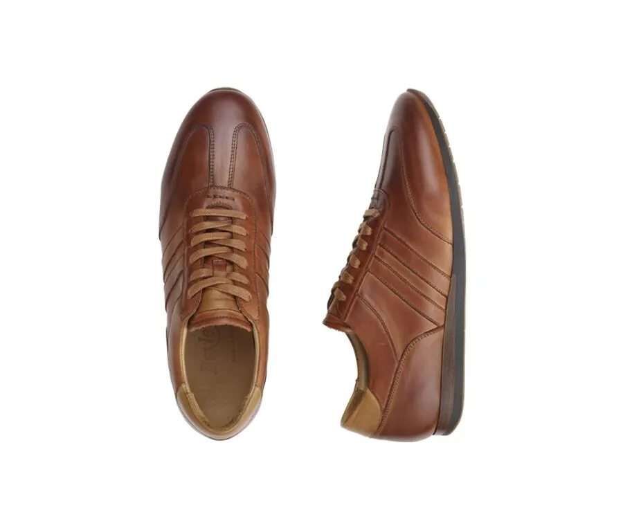 Patina Cognac Men's Trainers - BOCKARA