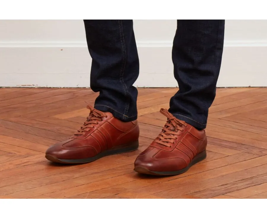 Patina Cognac Men's Trainers - BOCKARA