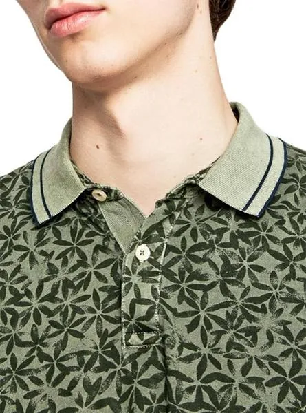 polo pepe jeans leland verde para hombre