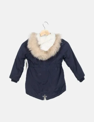 Primark Parka azul marino interior pelo