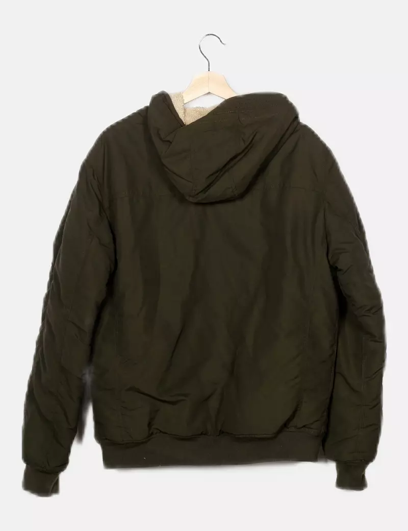 Pull&Bear Parka verde básica