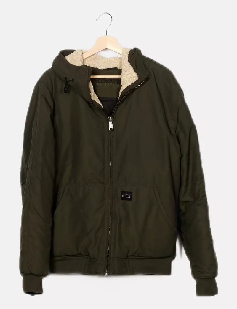 Pull&Bear Parka verde básica