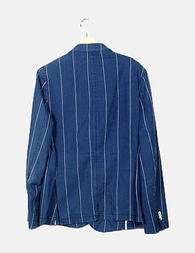 Puroego Blazer denim azul raya