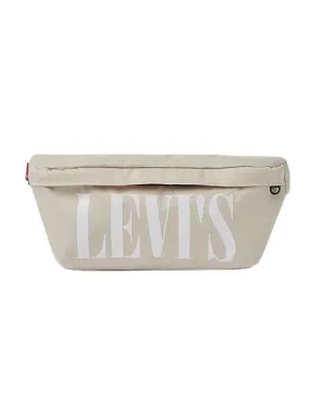 riñonera levis serif logo beige