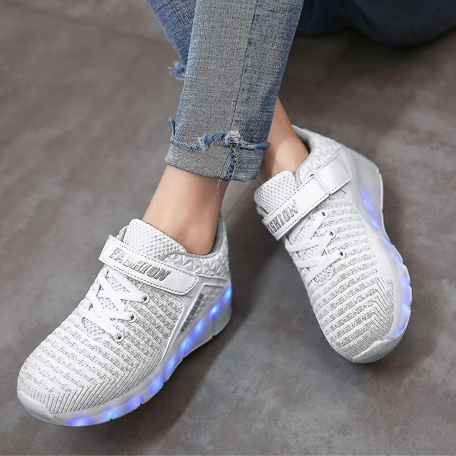 Roller Shoes With Wheels Usb Rechargeable Kids Led Fashion Sneakers Suitable For Boys Girls Kids