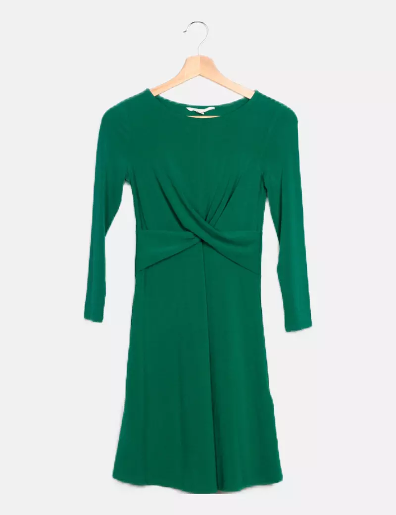 Springfield Vestido verde drapeado