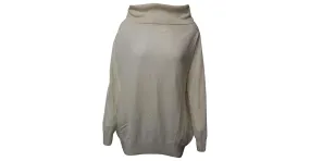 Stella Mc Cartney Stella Mccartney Jersey de punto con cuello ancho en mezcla de lana color crema Blanco Crudo 