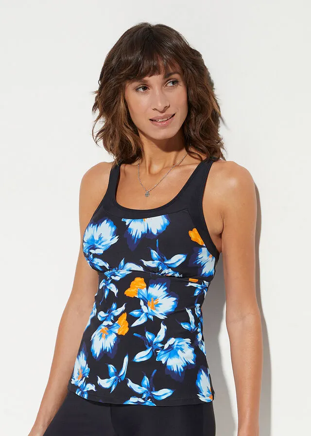 Sujetador de tankini Negro-azul