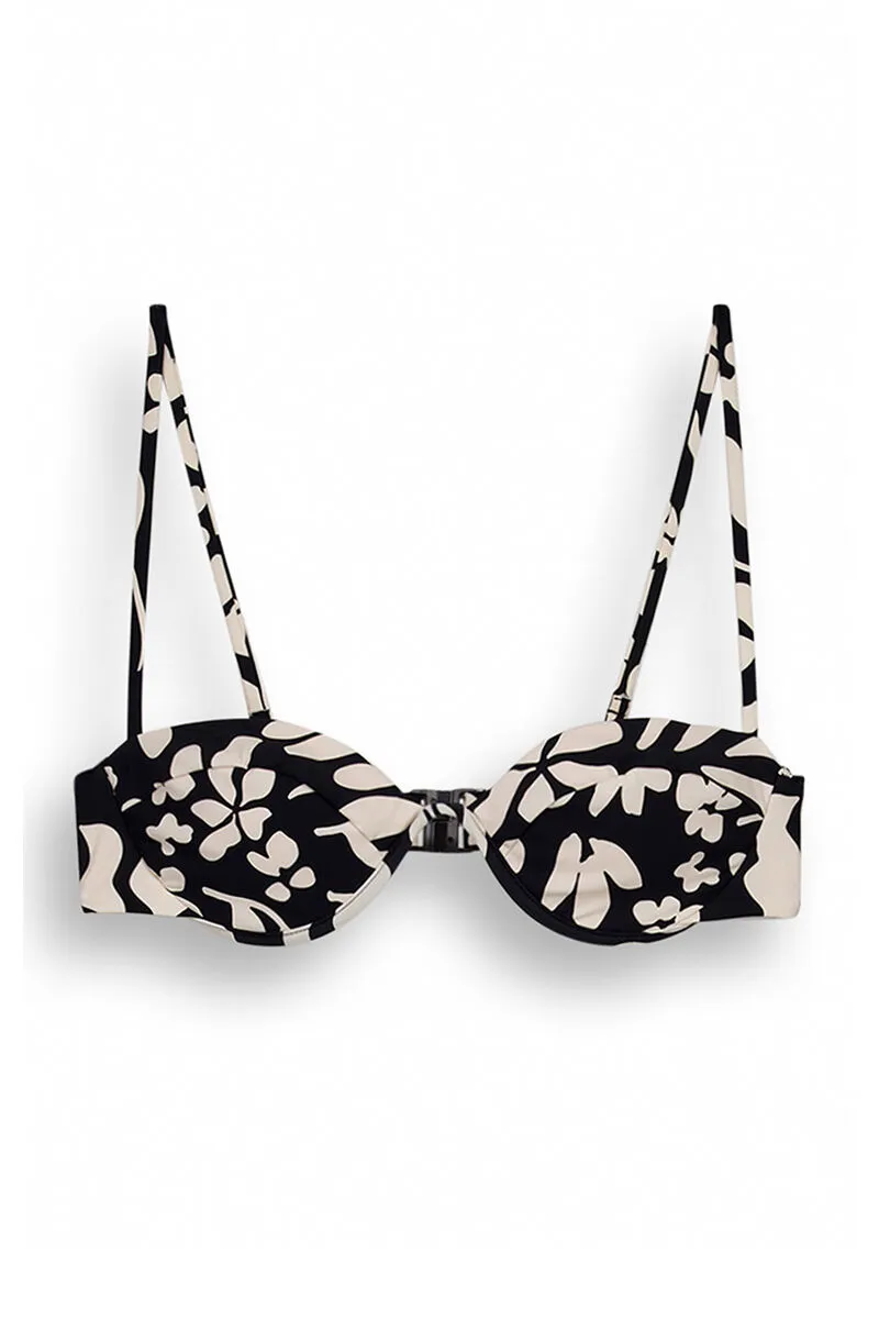 Top bikini flores b&w