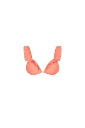 TOP BIKINI PCNATALIE VOLANTES CORAL