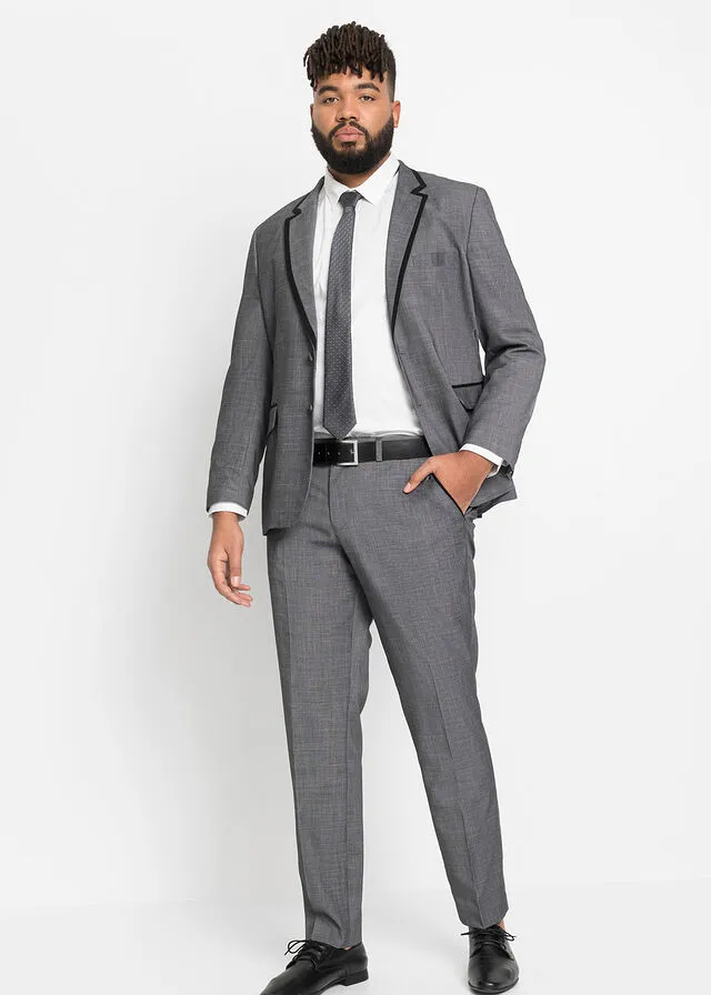 Traje (3 piezas): Americana, pantalón de corte ajustado y corbata Gris oscuro jaspeado