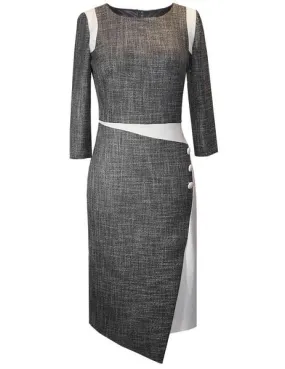 vestido arggido combi gris