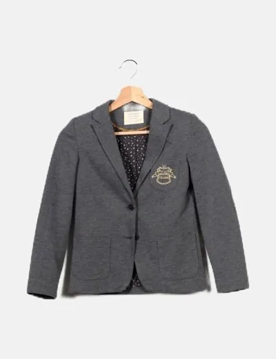 Zara Blazer gris texturizada