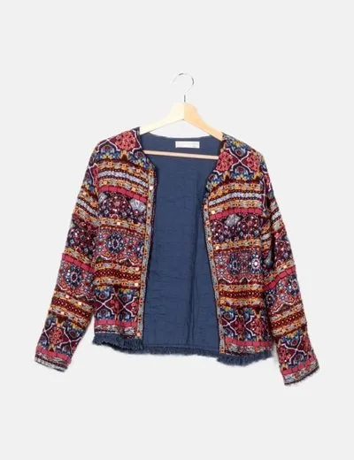 Zara Blazer multicolor estampado